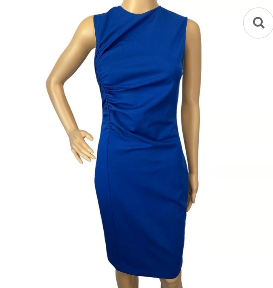 J. Crew 365 Ruched Blue Mini Dress, Size 0, NWT